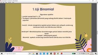 Pengujian Hipotesis Deskriptif 1 Sampel Uji Binomial Part 1Secara Manual [upl. by Nyledam]