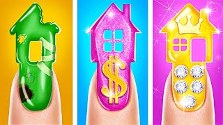 One Colored House Challenge Rich vs Broke vs Giga Rich [upl. by Lyndel]