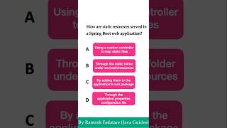Spring Boot Quiz 13  How are static resources served in Spring boot web applications springbok [upl. by Elysha]