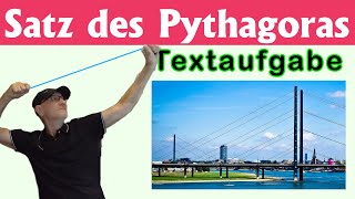 Satz des Pythagoras  Textaufgaben – RheinKnieBrücke [upl. by Ahsain705]