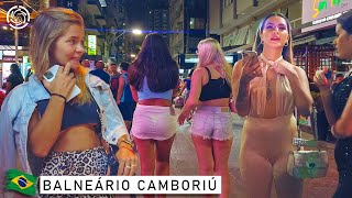 🇧🇷 BRAZIL NIGHTLIFE BALNEÁRIO CAMBORIÚ BEACH Southern Brazil  2022 【 4K UHD 】 [upl. by Roht]