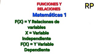 Funciones y Relaciones Matemáticas 1 matemática maths math [upl. by Ainedrag]