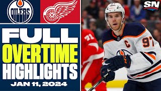 Edmonton Oilers at Detroit Red Wings  FULL Overtime Highlights  January 11 2024 [upl. by Nerfe]