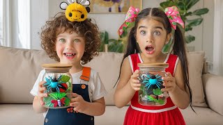 Olivers Bug Catching at home Pretend Play and LearnInsect Facts for kids [upl. by Notanhoj753]