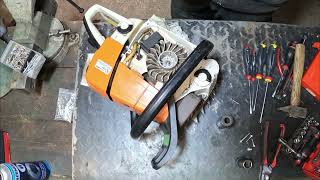 Changement joints spy STIHL ms361 [upl. by Anihsat]