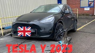 TESLA MODEL Y 2023 po wypadku BMW 1 za 700£Jaguar i samochody na aukcję [upl. by Earized]