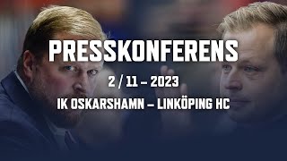 Presskonferens efter IK Oskarshamn – Linköping HC [upl. by Aurlie448]