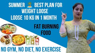 How to lose 10kg weight fast 😍 Best weight lose diet plan for SUMMERS Fat to fit weightloss [upl. by Acirdna148]