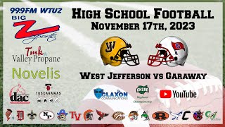 West Jefferson vs Garaway  OHSAA High School Football from BIG Z Sports  WTUZ 999 [upl. by Alehcim]