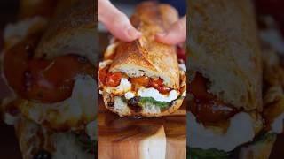 Burrata Caprese Sandwich with Cherry Tomato Confit 🤤🤤 food foodshorts shorts [upl. by Chemarin]