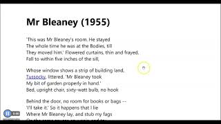 Mr Bleaney by Philip Larkin Analysis Summary Explained in UrduHindi Stanza wise Explanation [upl. by Yalcrab]