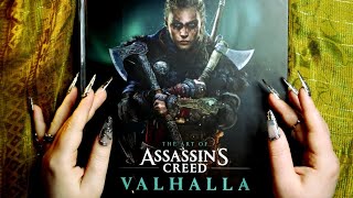 ASMR Book 📗 The Art of Assassins Creed Valhalla ✨ Page Turning Tracing Tapping ✨ Whispering [upl. by Hazard]