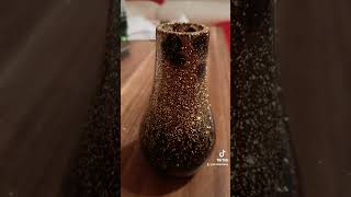 epoxidharz vase selbst gemacht Kaffeebohnen Gold glitzer do it yourself [upl. by Daughtry]