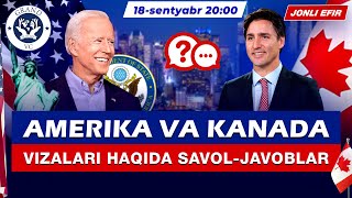 AMERIKA VA KANADA VIZALARI HAQIDA SAVOL JAVOBLAR [upl. by Laenahtan623]