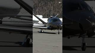 Cirrus SF50 Vision Jet TakeOff in the Swiss Alps aviation switzerland winterwonderland [upl. by Rosabelle]