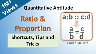 Ratio and Proportion  Shortcuts amp Tricks for Placement Tests Job Interviews amp Exams [upl. by Hermione]