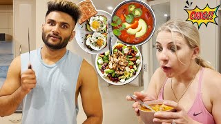 My Indian Fiancé Cooks American Food for 24 Hours [upl. by Queston]