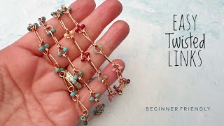 DIY Wire Jewelry Ideas For Beginners  How To Make Beaded Chain Links [upl. by Suzanne273]