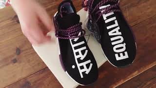 Desempacado Pharrell x adidas Originals NMD Hu “Holi Festival” Black [upl. by Grinnell]