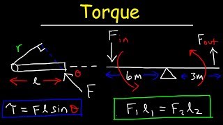 Torque Basic Introduction Lever Arm Moment of Force Simple Machines amp Mechanical Advantage [upl. by Ivanah]