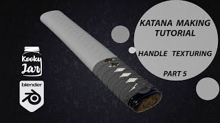 Blender Katana Making Tutorial  Handle Texturing  Part 5 [upl. by Balfour667]