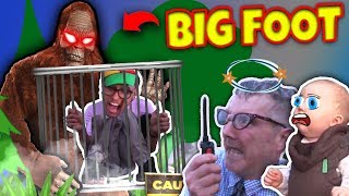 FINDING BIGFOOTCAGED CAPTURED amp KIDNAPPED FUNkee BUNCH ON THE HUNT GAME OVER [upl. by Sitsuj967]