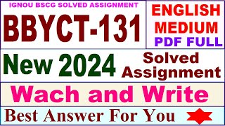 BBYCT 131 solved assignment 2024 in English  bbyct 131 solved assignment 202324  bbyct131 2024 [upl. by Arriat938]