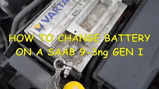 DIY Byta batteri SAAB 9 3  How to change battery on a SAAB 93 [upl. by Haliehs166]