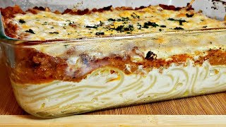 Cheesy BAKED SPAGHETTI Recipe  Millionare Spaghetti is the best of both worlds [upl. by Nivalc]