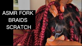 ASMR Fork Braids Scalp Scratch Part 1  No talking  Tingles [upl. by Aleunamme4]