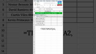 TEXTSPLIT in Excel Split Names amp IDs textsplit [upl. by Justicz]