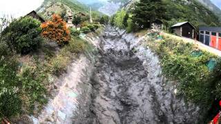 debris flow  22 août 2011  Crue torrentielle à Saint Julien Montdenis [upl. by Enymsaj]