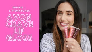 Avon Crave Lip Gloss Review  Swatches [upl. by Siloum]