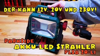 PARKSIDE® 12V20V230V AkkuLEDStrahler PLSA 20Li A1 [upl. by Anerom]