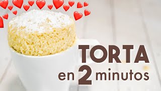 TORTA de VAINILLA en TAZA 🍞  ¡2 minutos en MICROONDAS [upl. by Myrta]