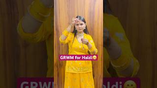 तो अब चलते है हल्दी लगाने 😅  How to get ready for haldi function shorts grwm haldi dress [upl. by Ititrefen136]