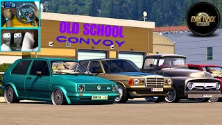 ETS2 150  old School Convoy  Euro Truck Simulator 2 Car Mods [upl. by Ahsimak]