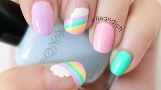 ☁ Easy Cloud Rainbow Nails ☁ [upl. by Dahaf]