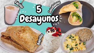 🥑🍞5 DESAYUNOS SALUDABLES FÁCILES Y RÁPIDOS RECETAS [upl. by Ladnar224]