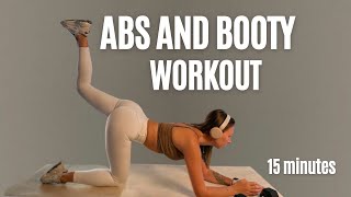 15 MIN ABS AND BOOTY WORKOUT BEGINNER FRIENDLY  RESISTANCE BAND OPTION  Veektori [upl. by Cirdahc]