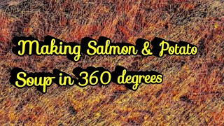 Making salmon amp potato soup l 360 degrees l Recipes l Food and health [upl. by Elimay781]