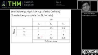 BWL  Entscheidungstheorie Lexikografische Ordnung [upl. by Bakeman]