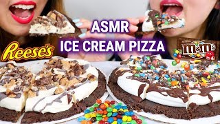 ASMR ICE CREAM PIZZA Reeses and MampMs 아이스크림 피자 리얼사운드 먹방 アイスクリーム 冰淇淋 Kem cây  KimampLiz ASMR [upl. by Anirec]