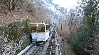 Standseilbahn 182001 Territet  Glion 2019 Ausweiche  Funiculaire [upl. by Juanita]