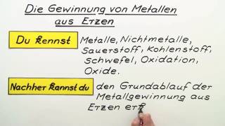 GEWINNUNG VON METALLEN AUS ERZEN  Chemie  Anorganische Verbindungen – Eigenschaften und Reaktionen [upl. by Menashem]