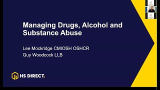 Webinar Managing Drugs Alcohol and Substance Abuse [upl. by Trudnak]