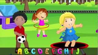 ABC Alphabet Song in HD with Lyrics  Childrens Nursery Rhymes by eFlashApps [upl. by Aloisius]