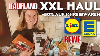 XXL Haul 50 auf Schreibwaren KAUFLAND Lidl Rewe Edeka FOODHAUL l SARAHSNEWLIFE [upl. by Arted]