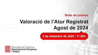 Roda de premsa de valoració de les dades datur Agost 2024 [upl. by Ragde]