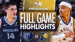 Memphis Grizzlies vs Indiana Pacers  Full Game Highlights  October 14 2024 NBA Preseason [upl. by Sonja]